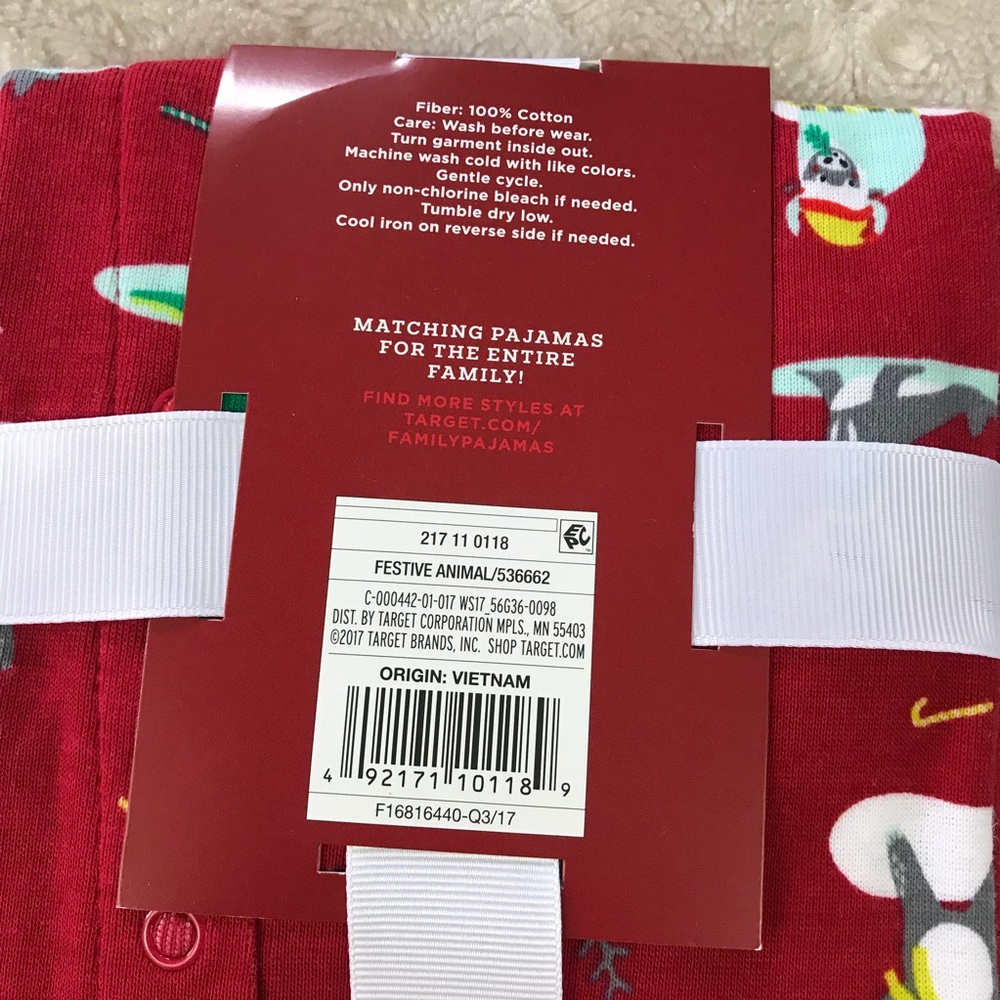 Wondershop at Target Festive Animal Pajamas Red - Picture 4 of 4